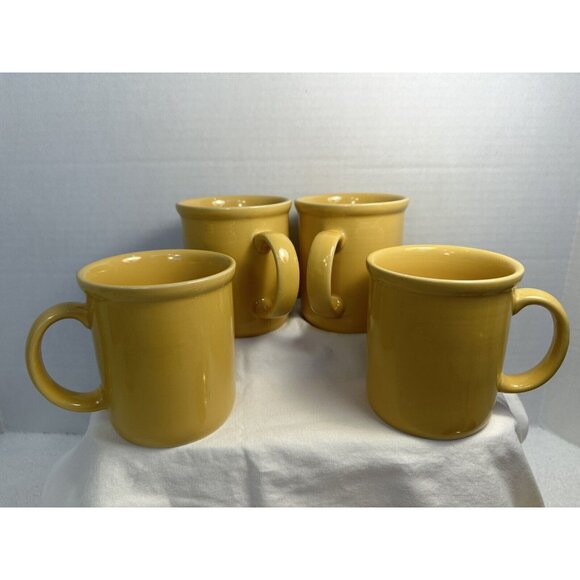 4 Rio Stoneware Japan Coffee Mug Tea Cup Yellow Retro Mid Century Modern 12 Oz - Picture 2 of 7